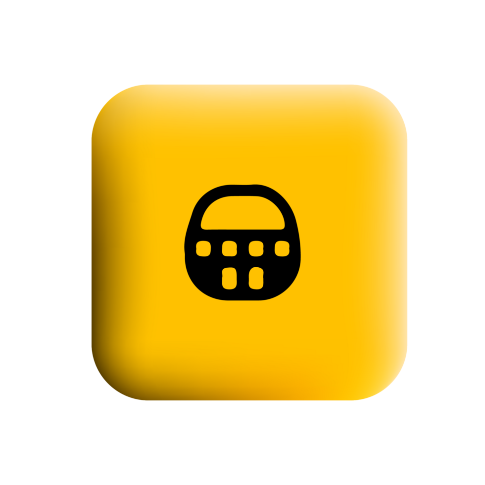 A yellow square button with a black and white image png