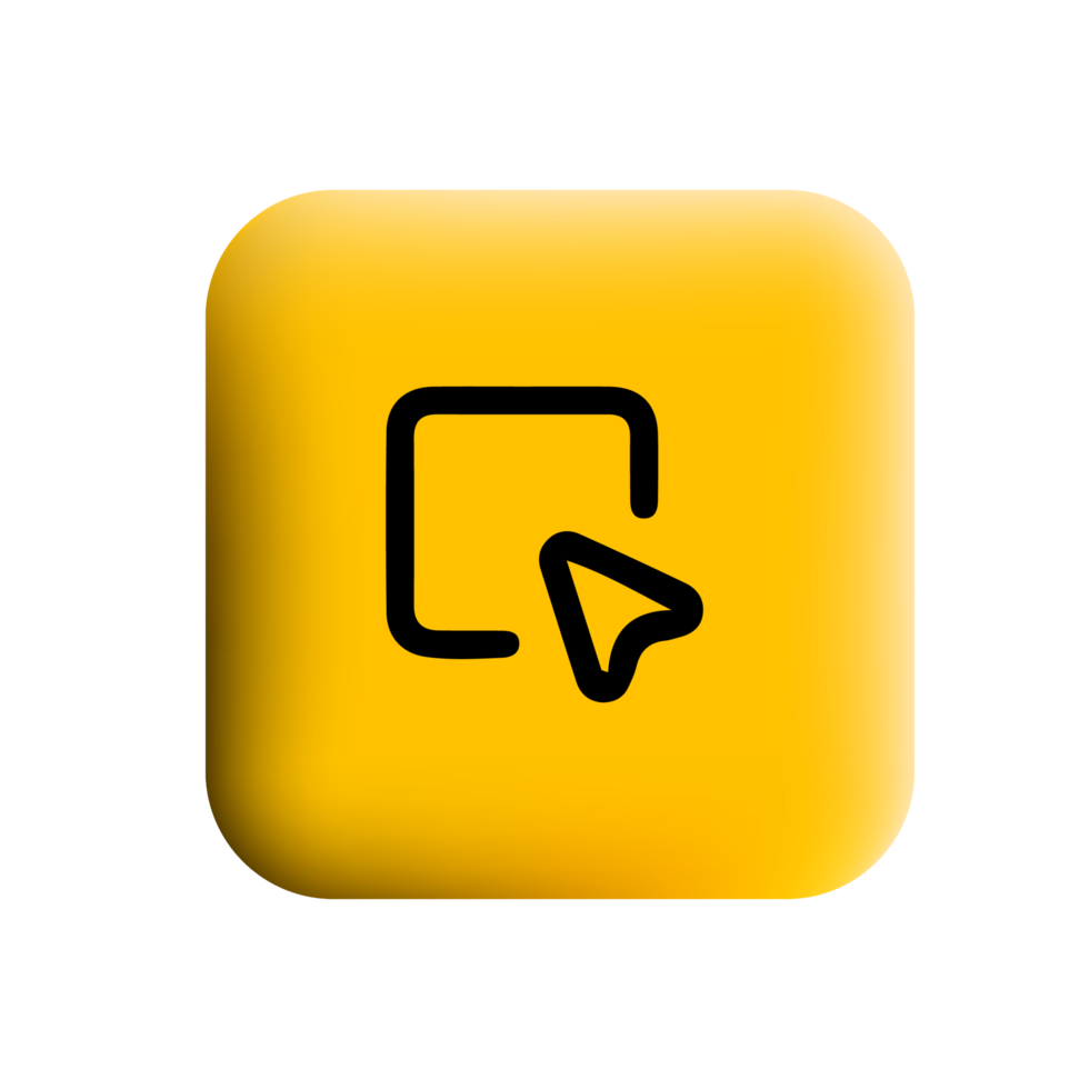 A yellow square button with a black arrow png