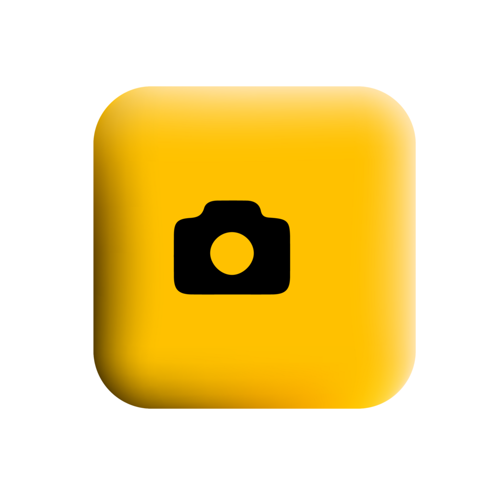 A yellow square button with a camera icon png