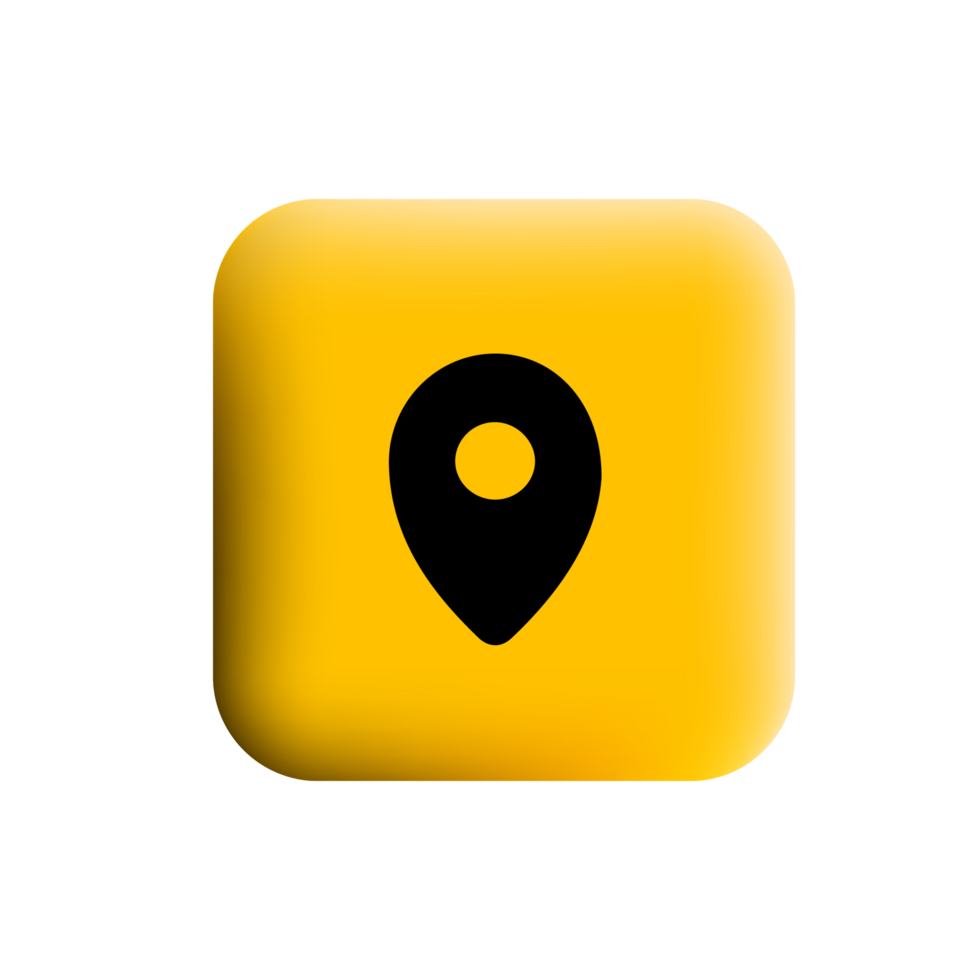 A yellow pin icon with a map pointer on it png