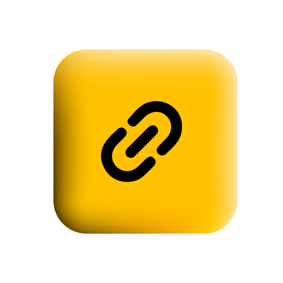 A yellow square button with a link icon png
