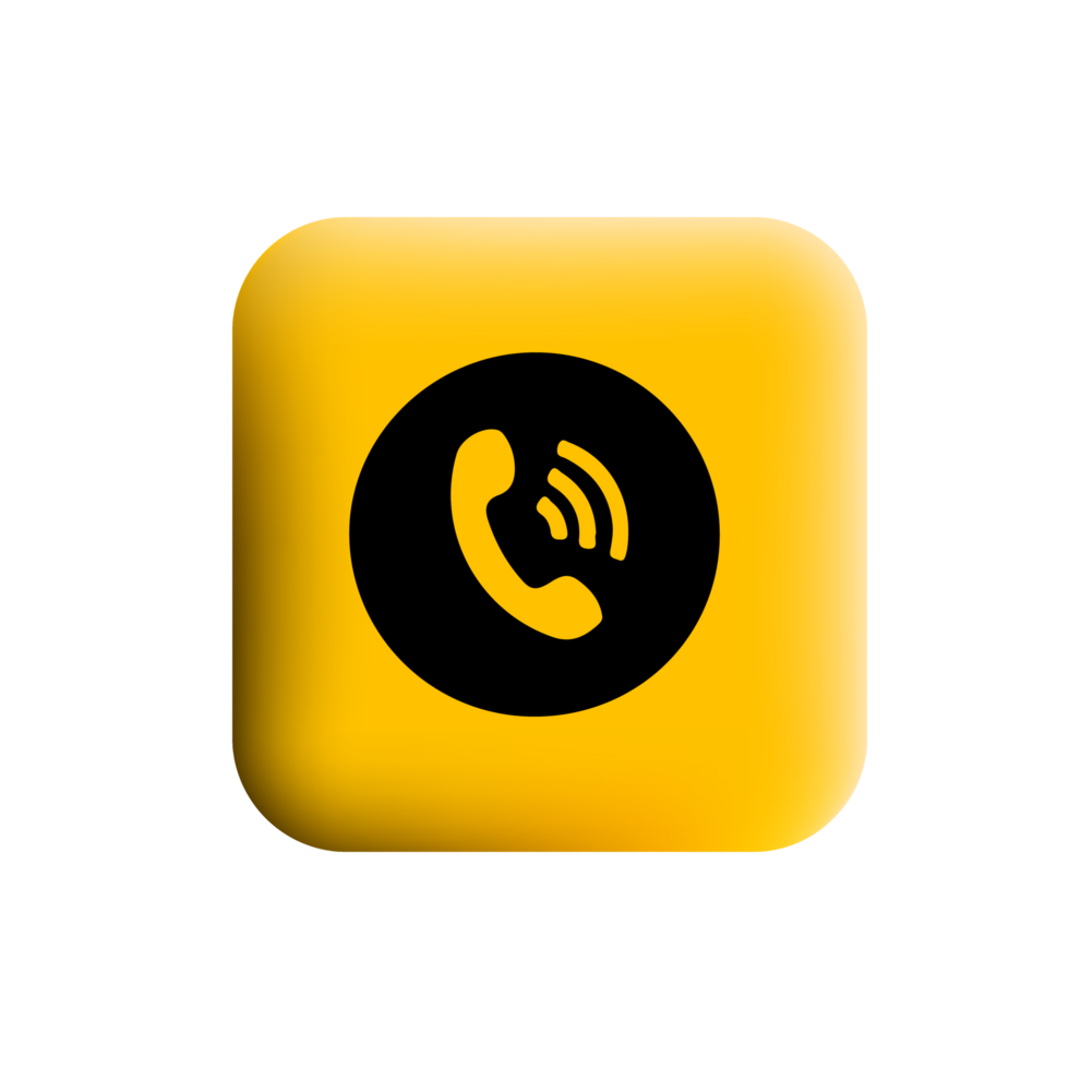 Yellow phone icon with a phone call icon png