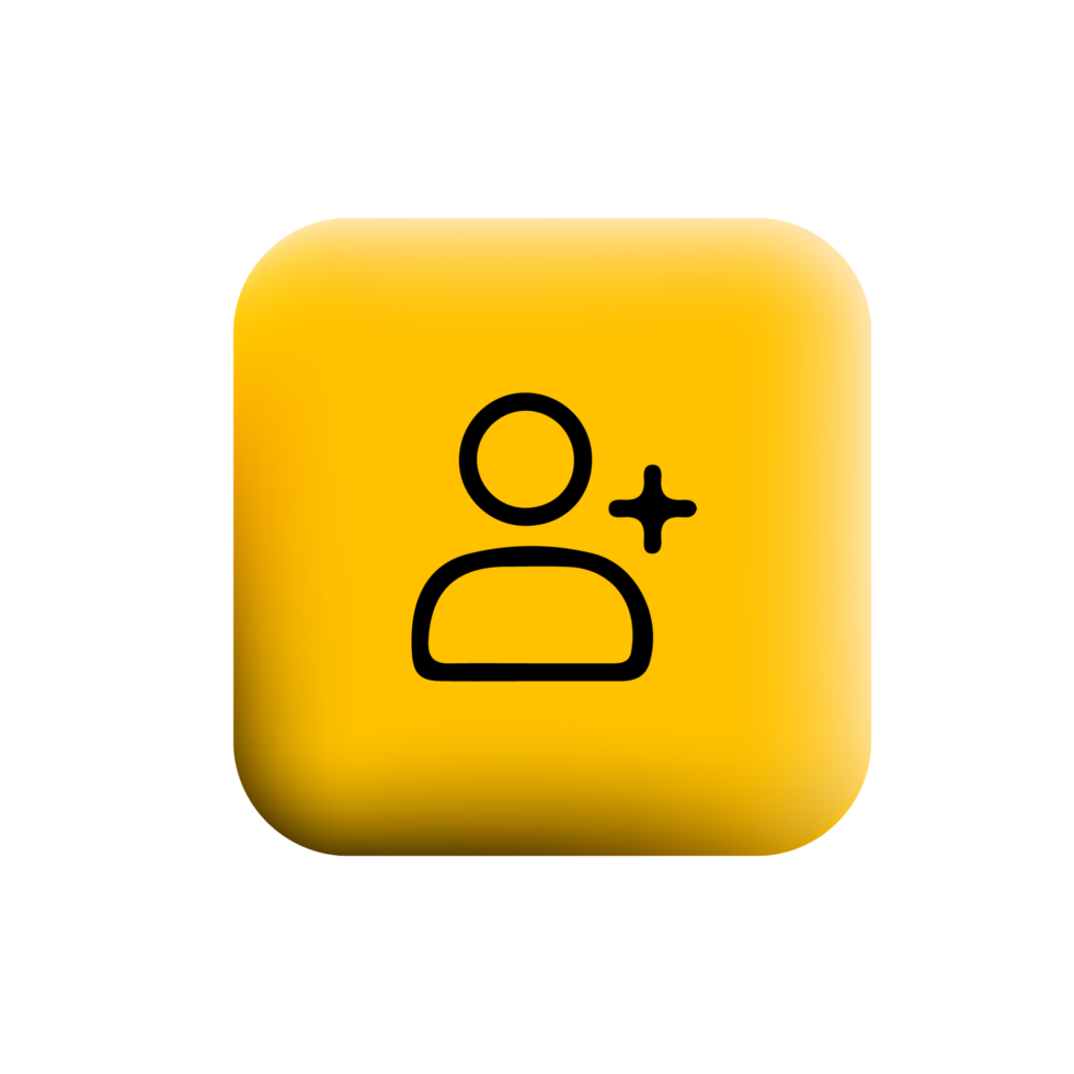 A yellow button with a person icon png