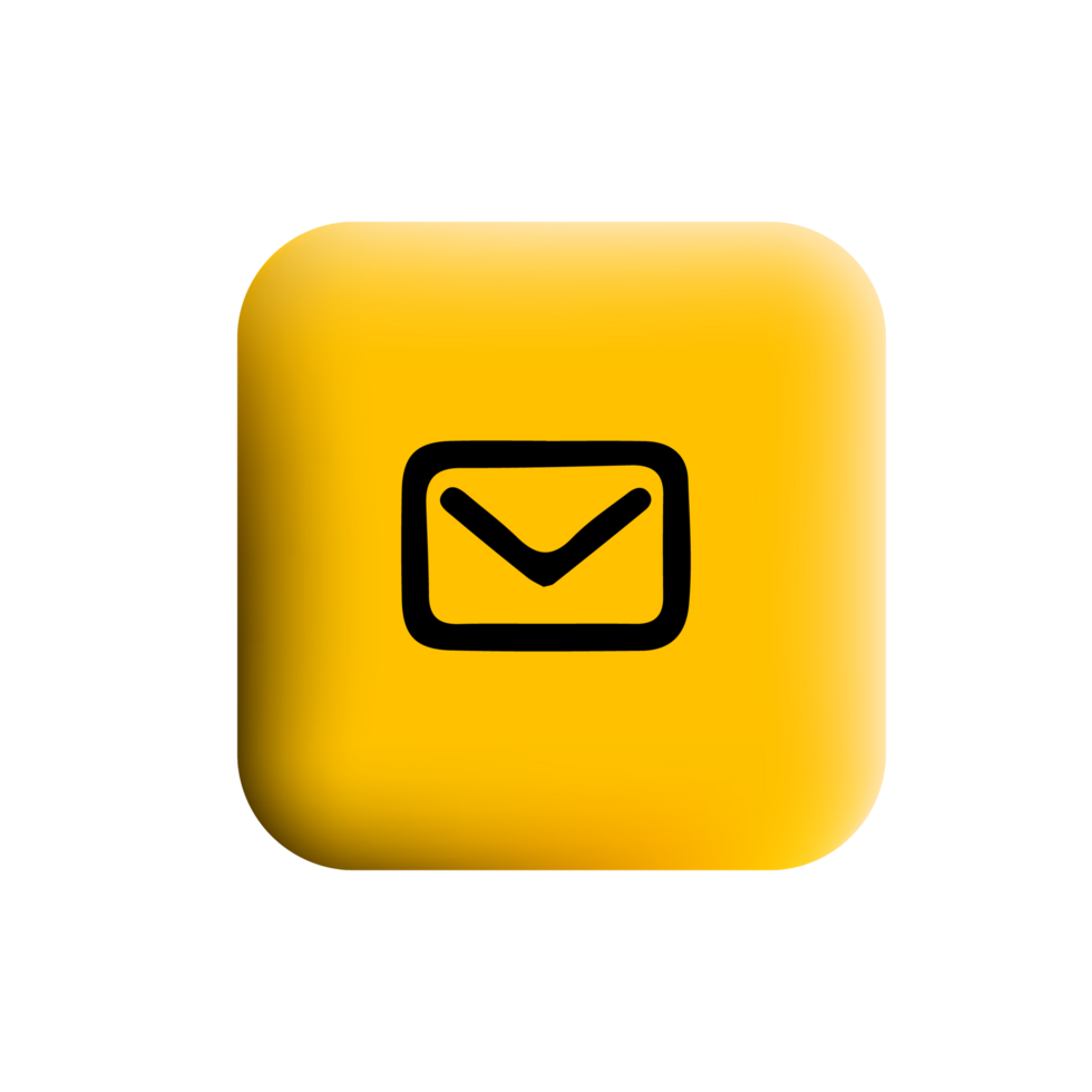 Email icon on yellow square button png