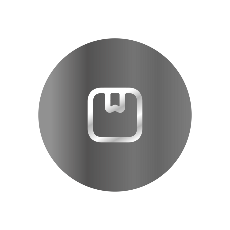 A white square button with a black background png
