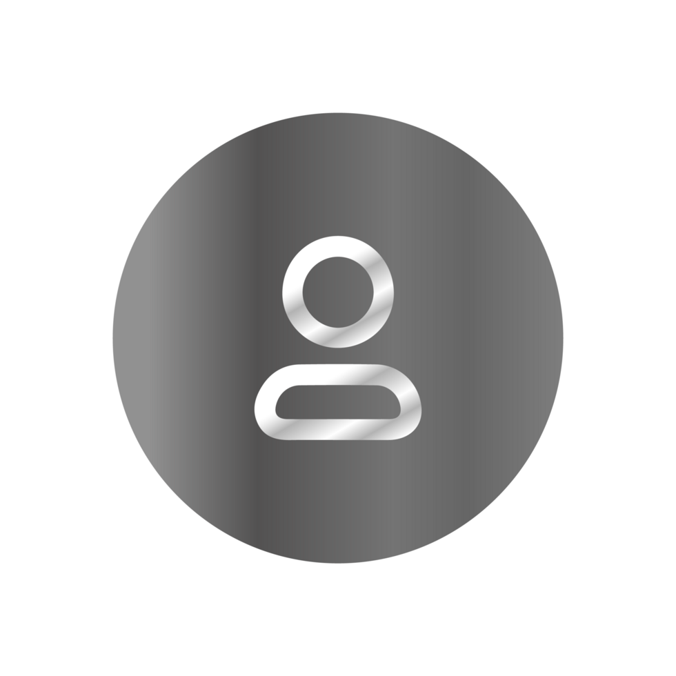 A white icon with a person on a black background png