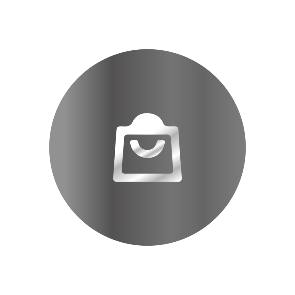 A black and white icon of a bag on a black background png