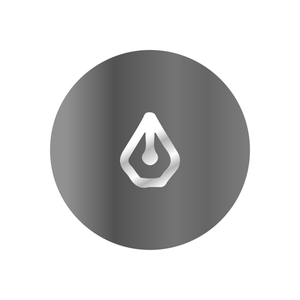 A silver drop icon on a black background png