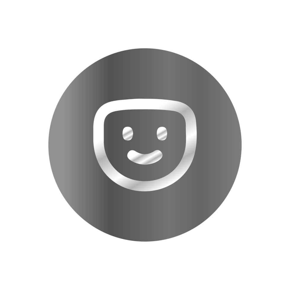 A smiley face icon on a black background png