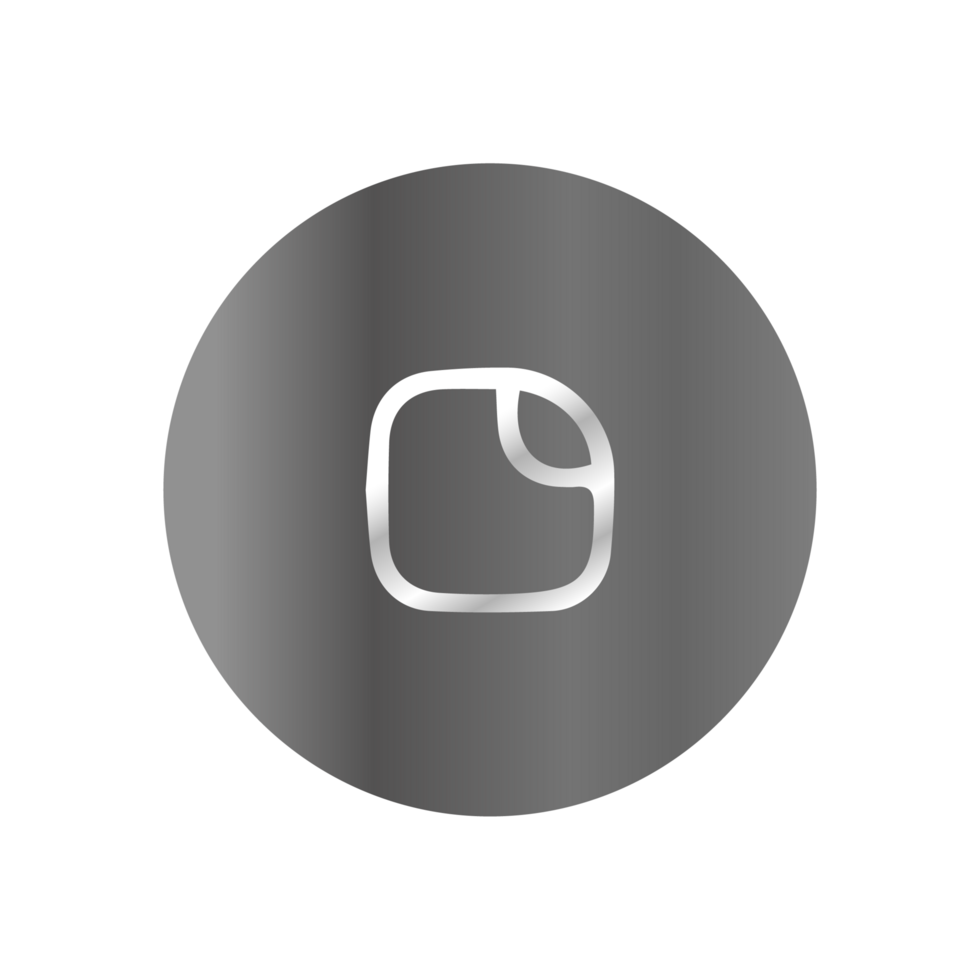A white and gray button with a square icon png