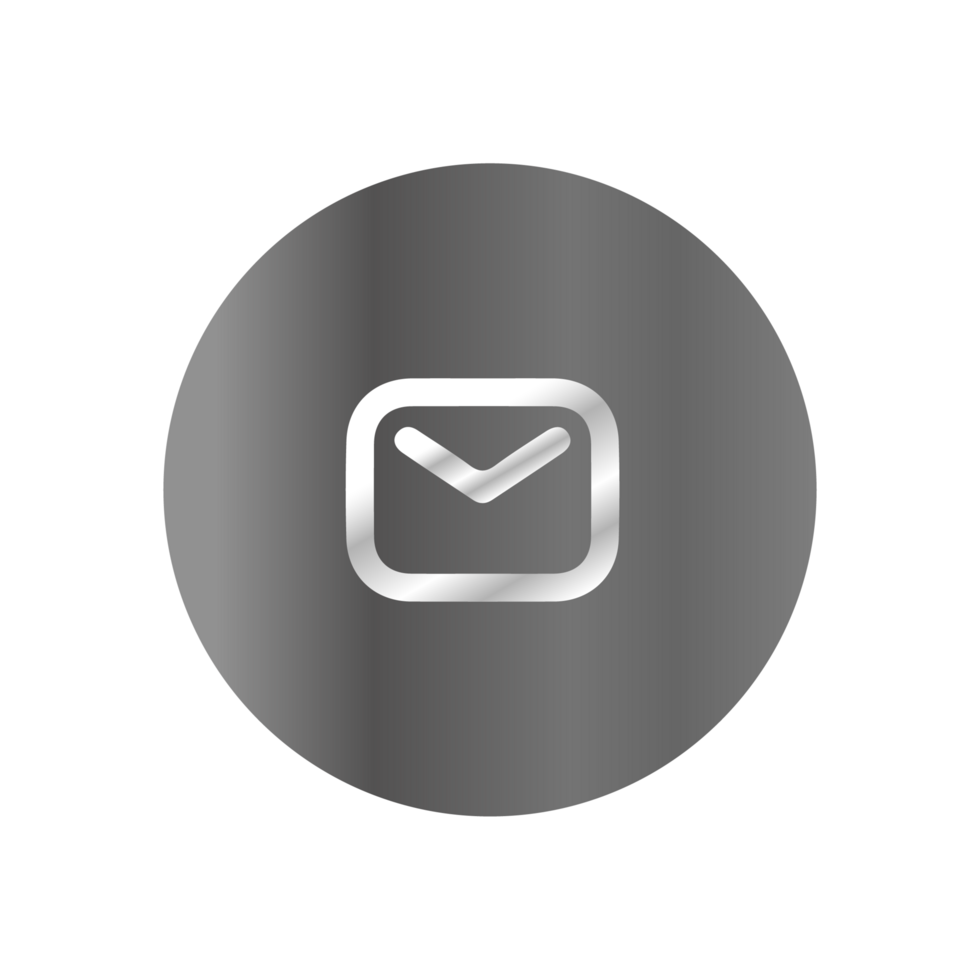 An icon of an envelope on a black background png