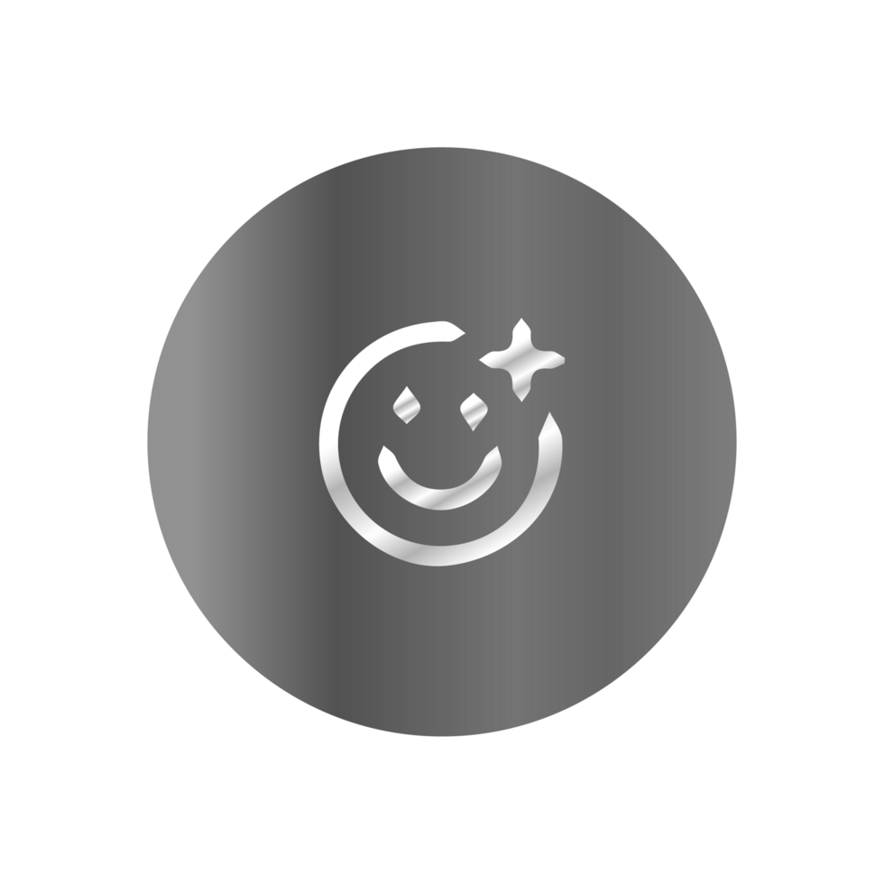 A smiley face icon on a black background png