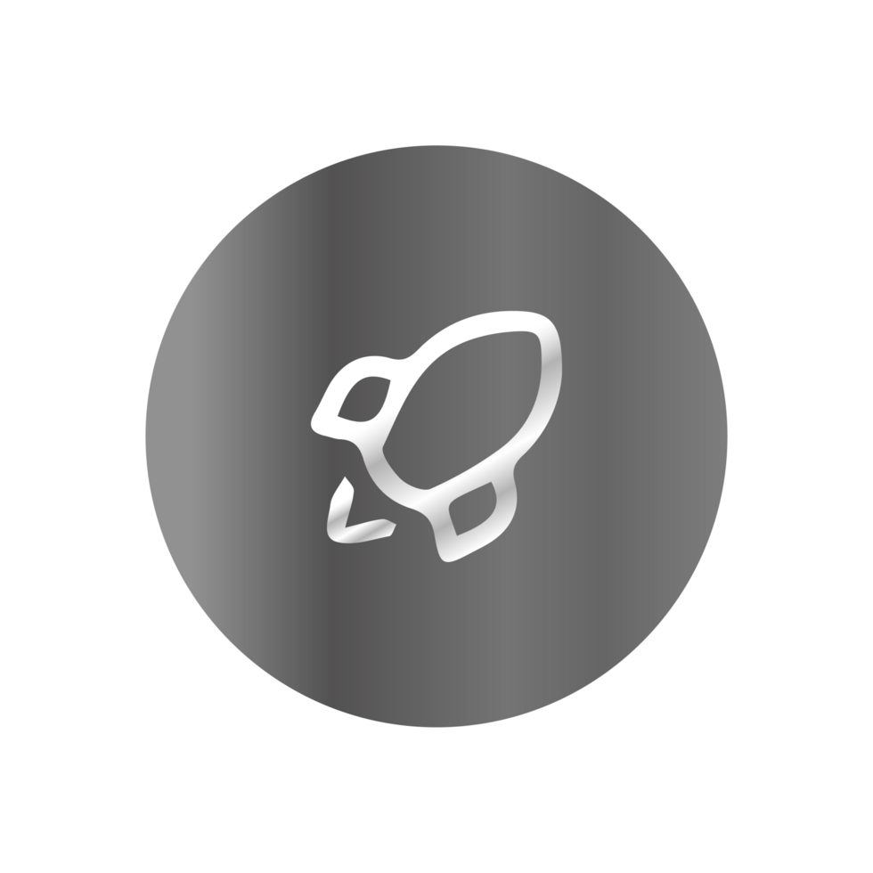 A rocket icon on a black background png