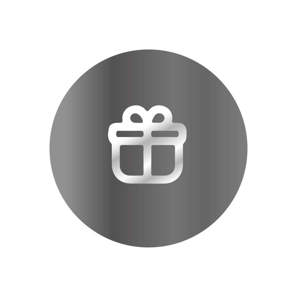A gift box icon on a black background png