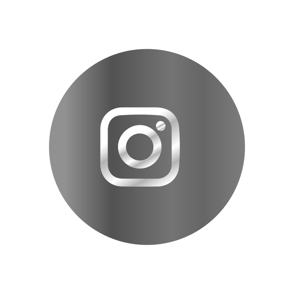 A white and silver instagram icon on a black background png