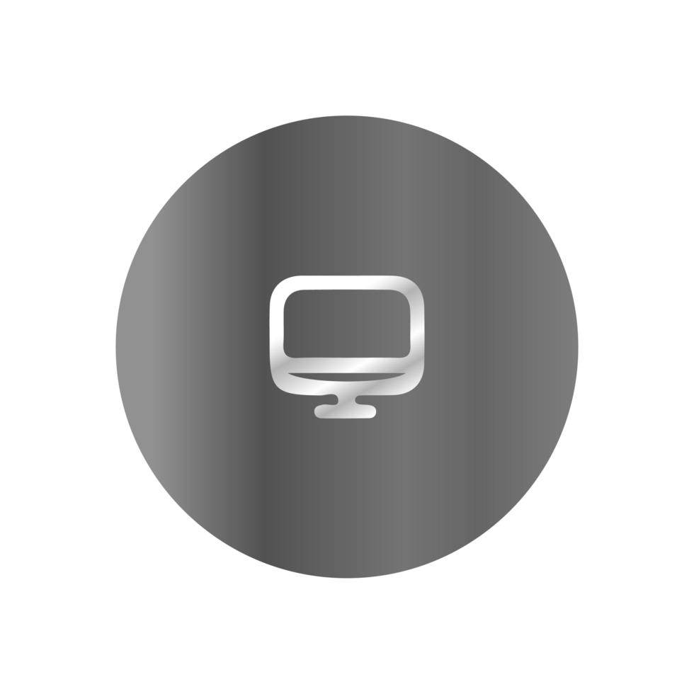 A computer monitor icon on a black background png