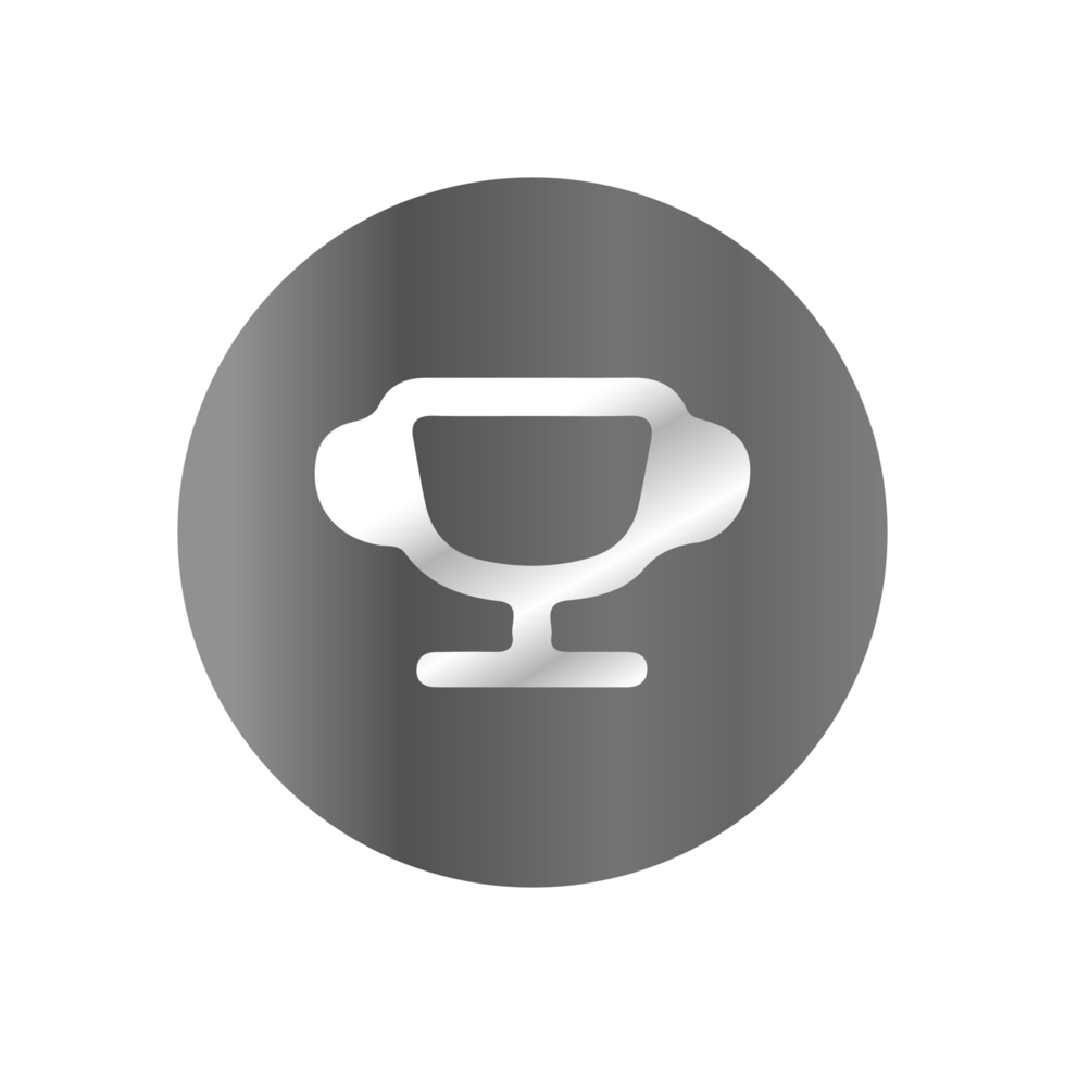 A silver trophy icon on a black background png