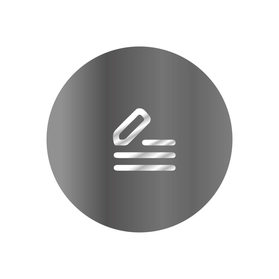 A white icon with a pen and paper on a black background png