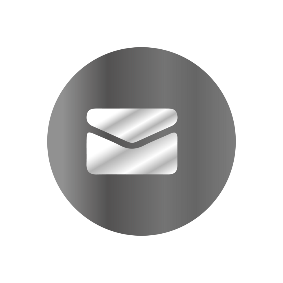 Mail icon on black background png