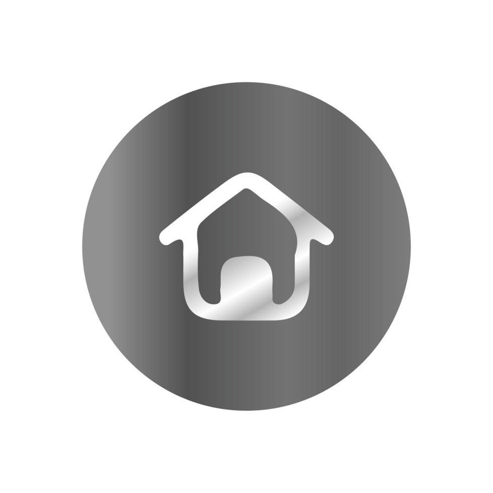 A house icon on a black background png