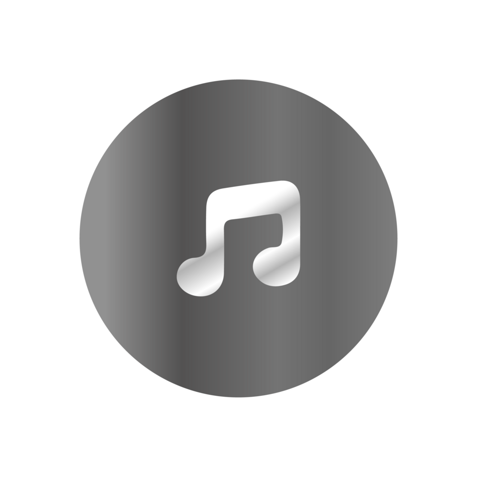 A music note icon on a black background png