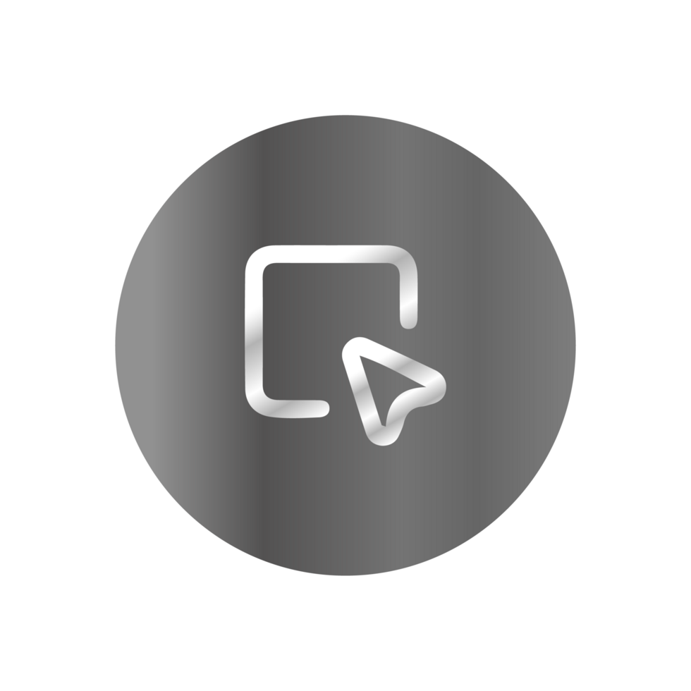 A white button with a gray arrow on it png