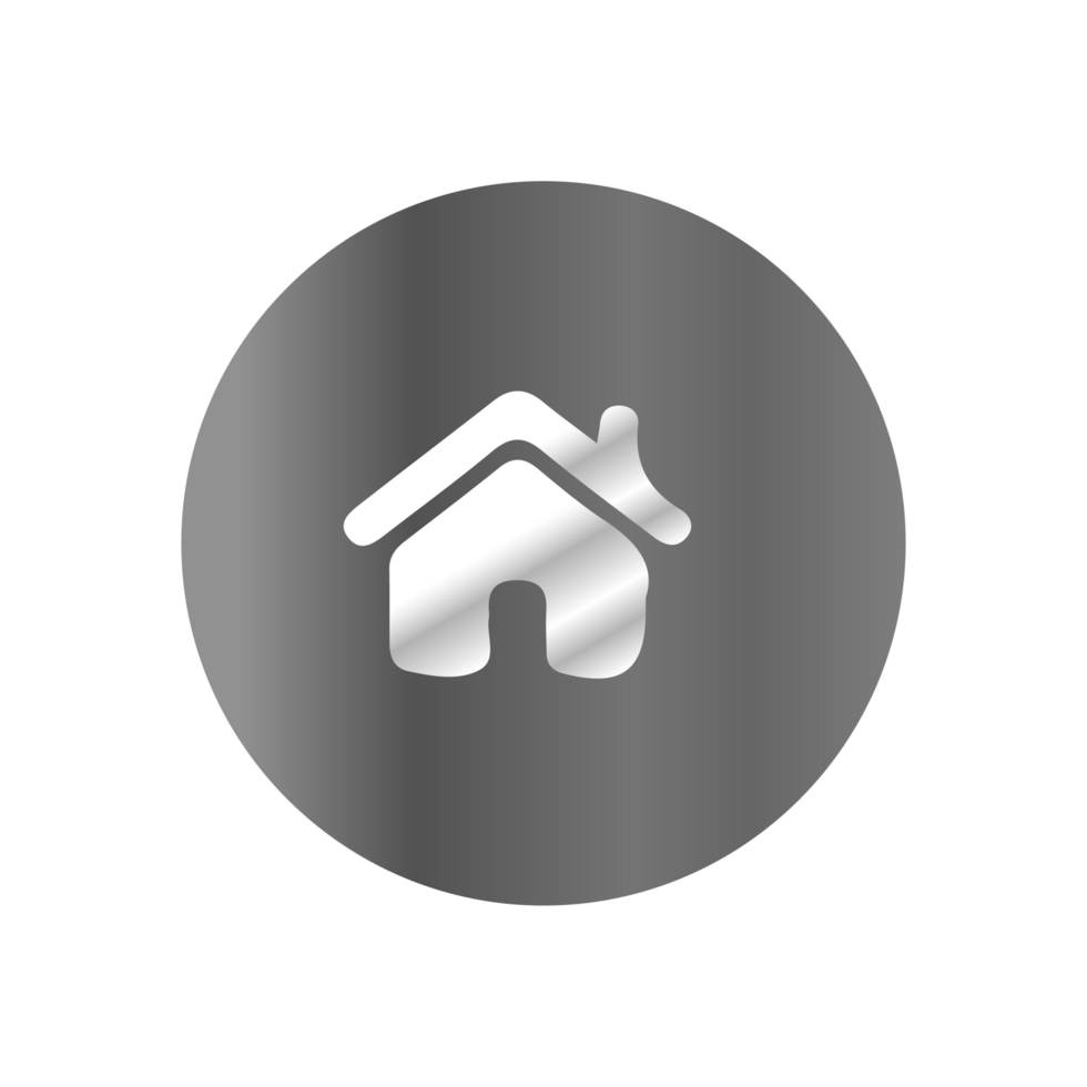 A house icon on a black background png