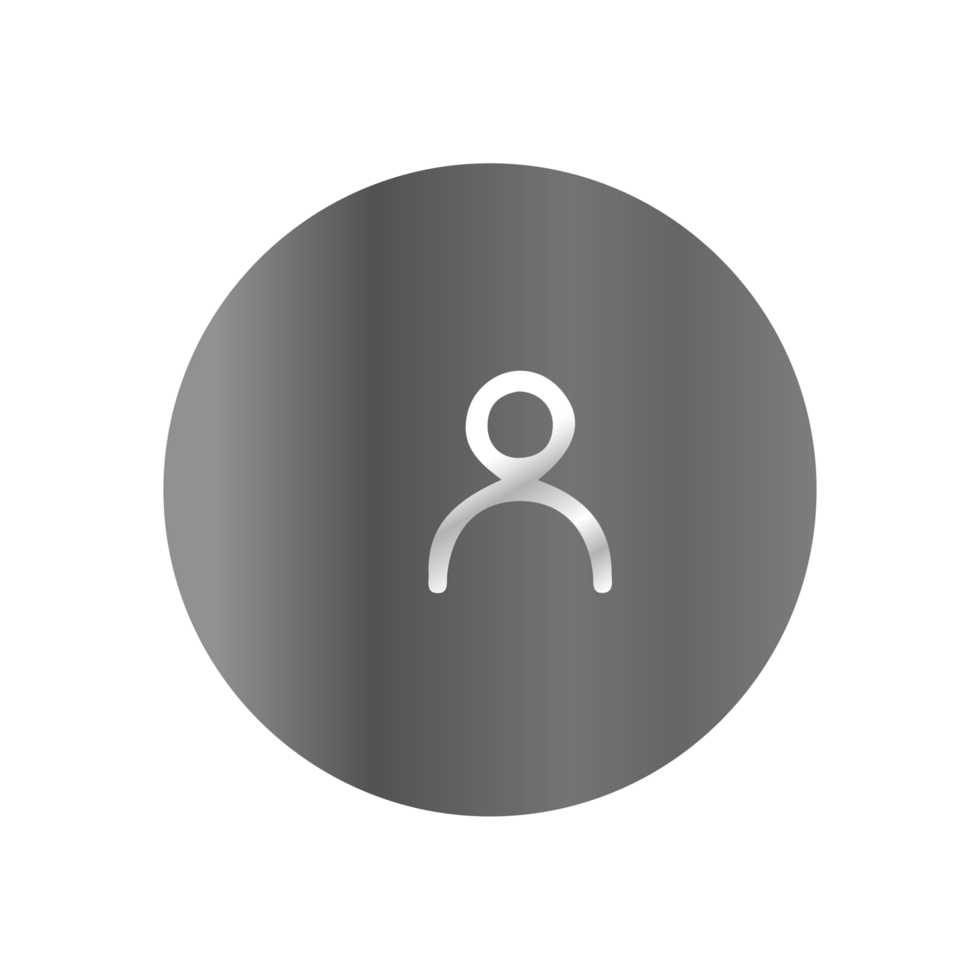A white person icon in a circle on a black background png