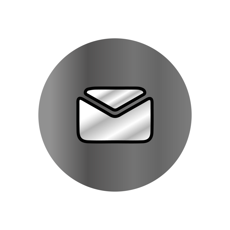 An email icon on a black background png