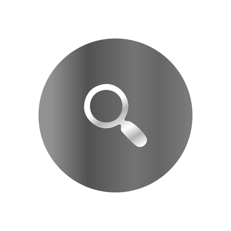 A magnifying glass icon on a black background png