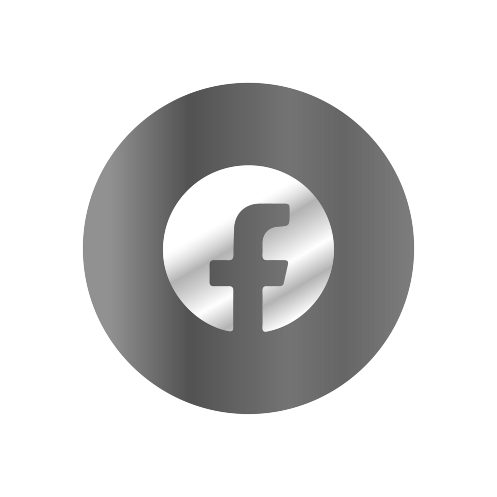 Facebook logo in a circle on a black background png