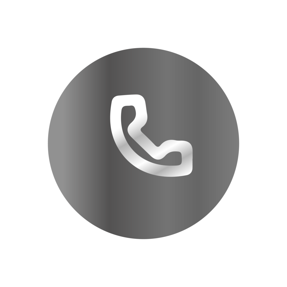 une téléphone icône sur une noir Contexte png