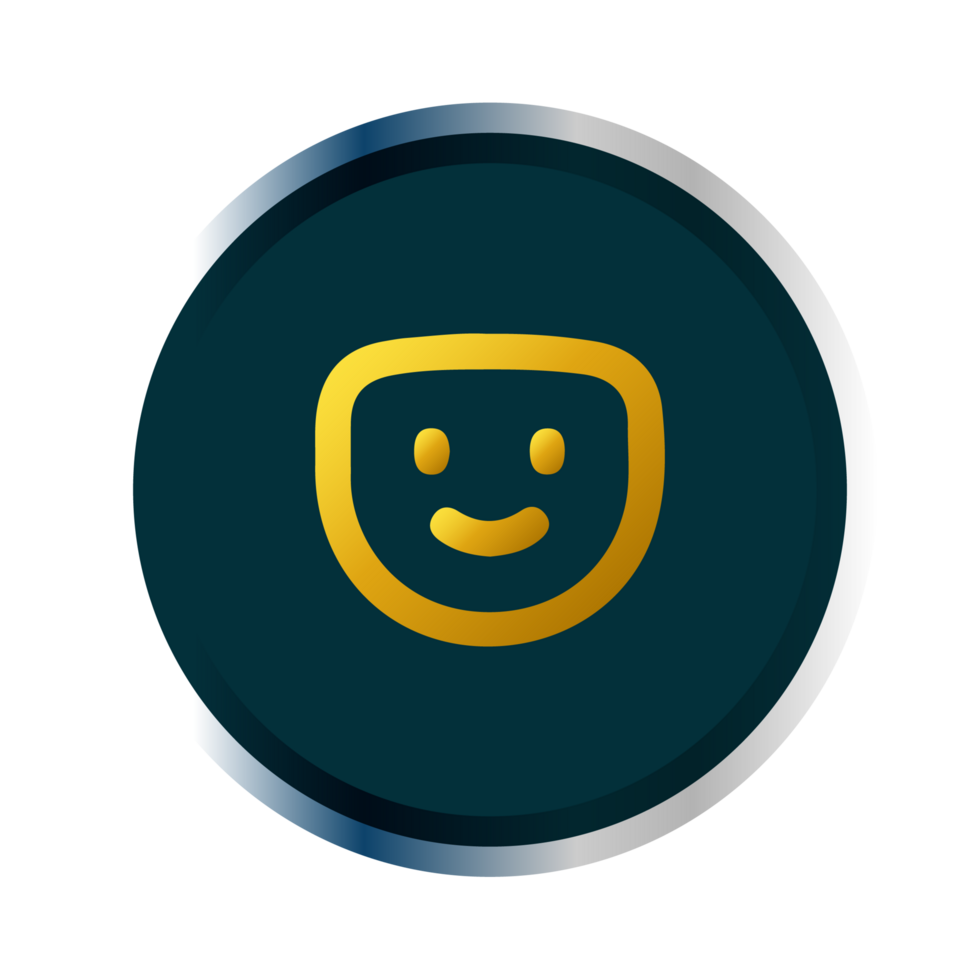 A smiley face icon on a black background png