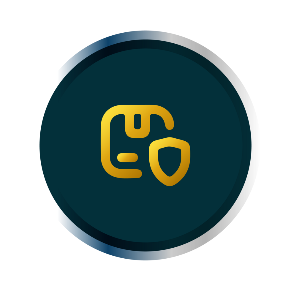 A gold and black icon with a shield png