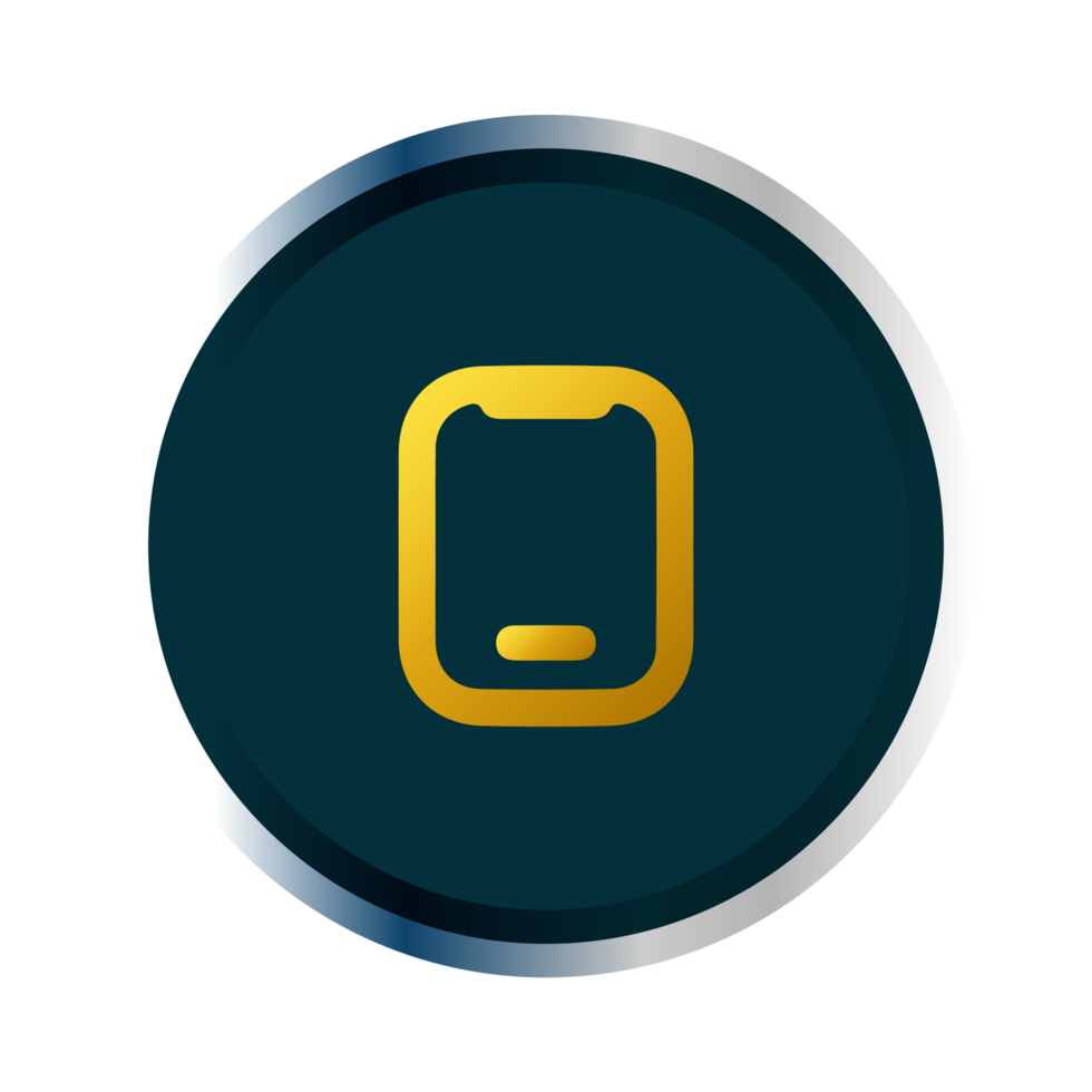 A black and gold phone icon on a black background png