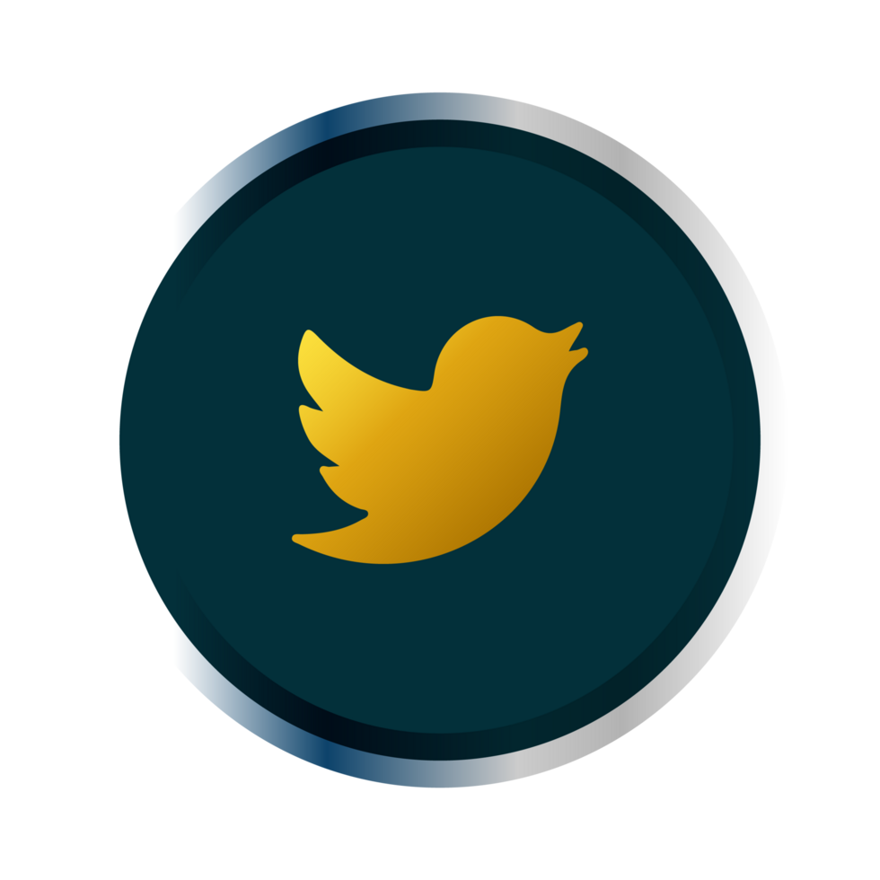 Twitter logo in a circle with a black background png