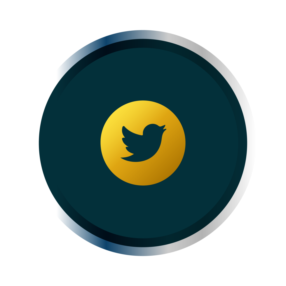 Twitter icon with a yellow circle png