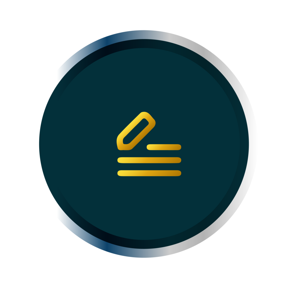 A yellow and black icon of a pen and paper png