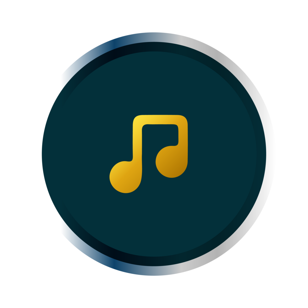 A music note icon on a black background png
