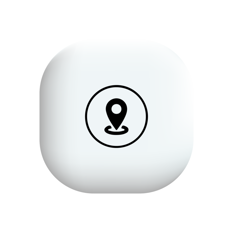 A white square button with a pin on it png