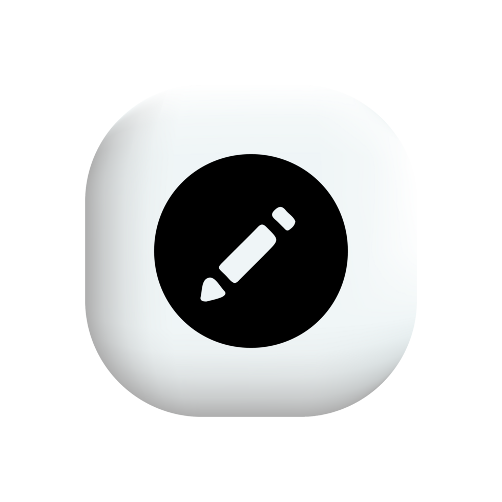 A white and black icon with a pencil png