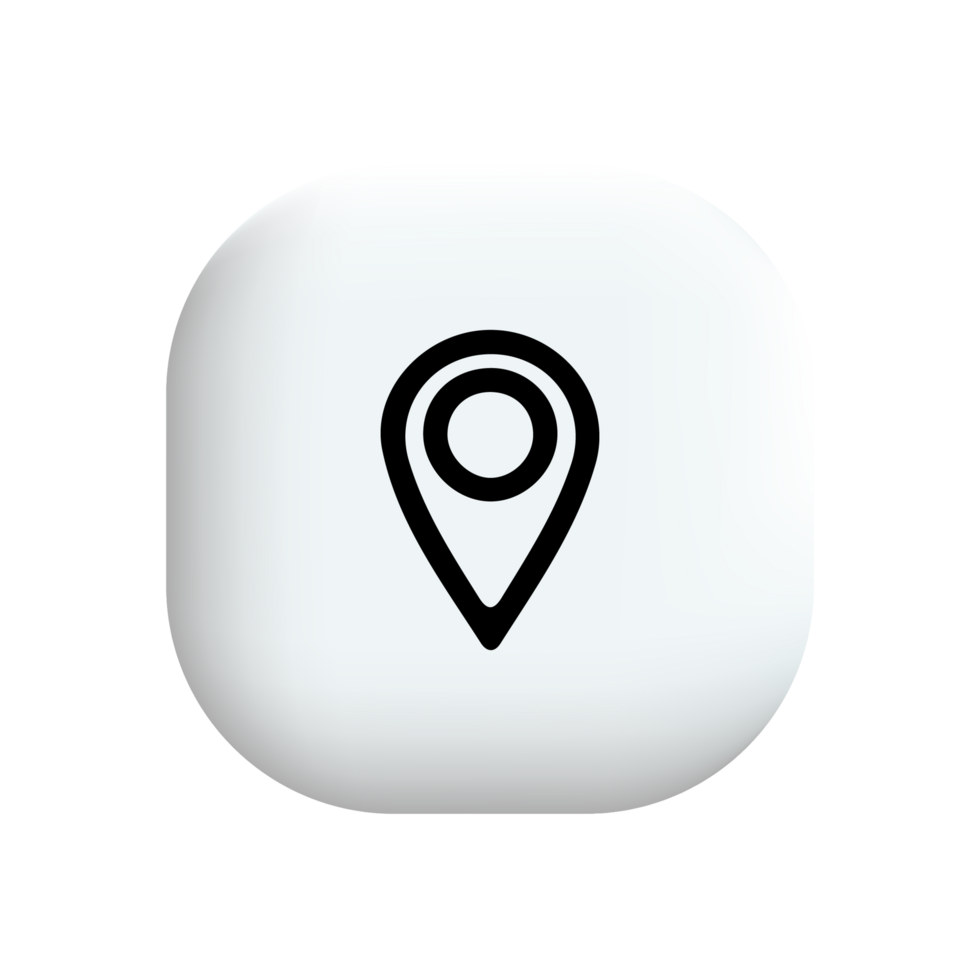 A white location icon on a black background png