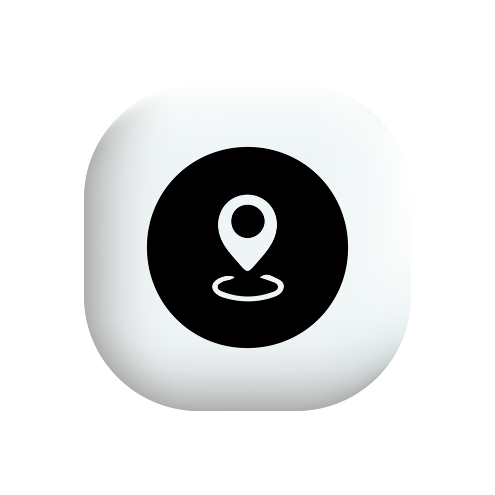A white and black icon with a pin on it png