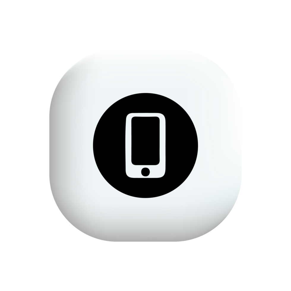 A white square button with a phone icon on it png