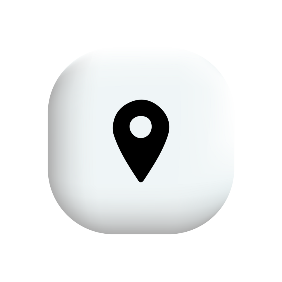 A white location icon on a black background png