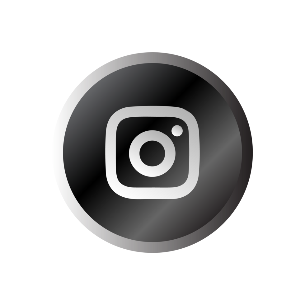 A black and white button with the word instagram on it png