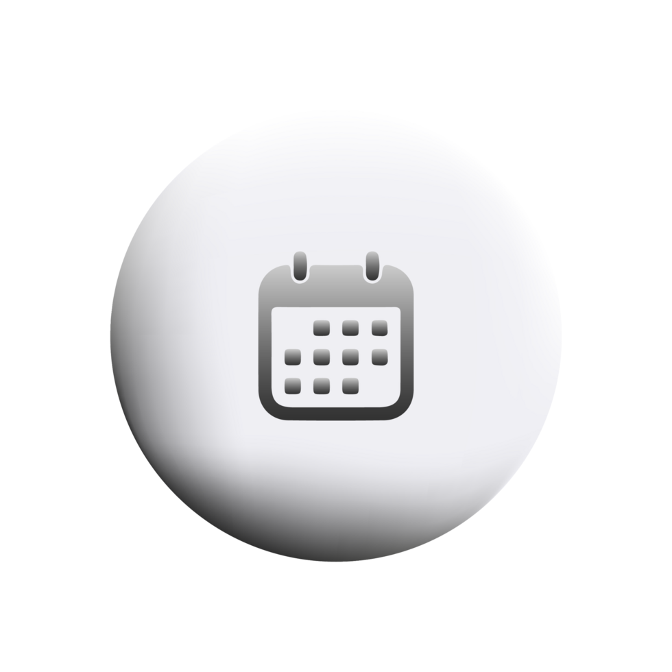 A white calendar icon on a black background png