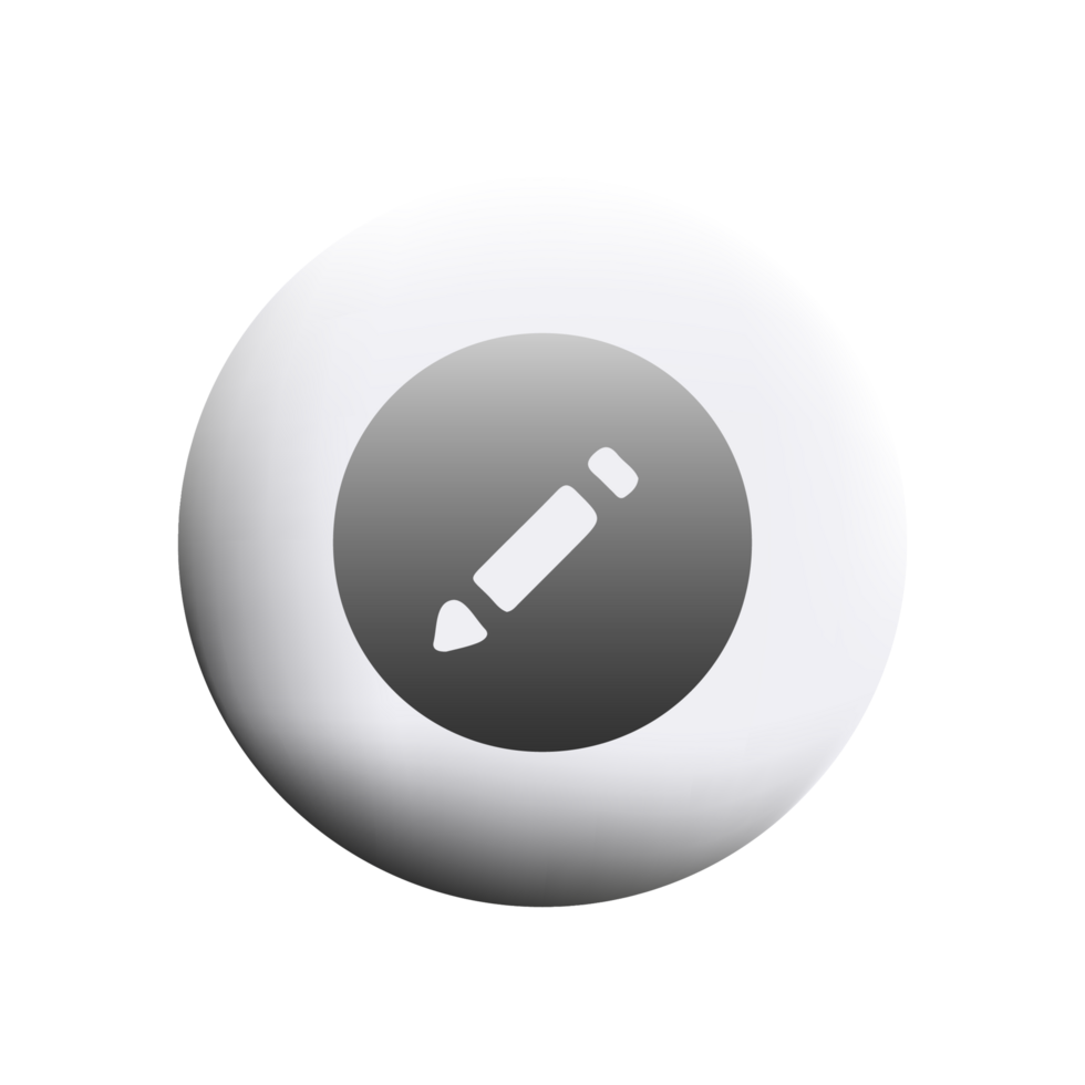 A white and black button with a pencil icon png