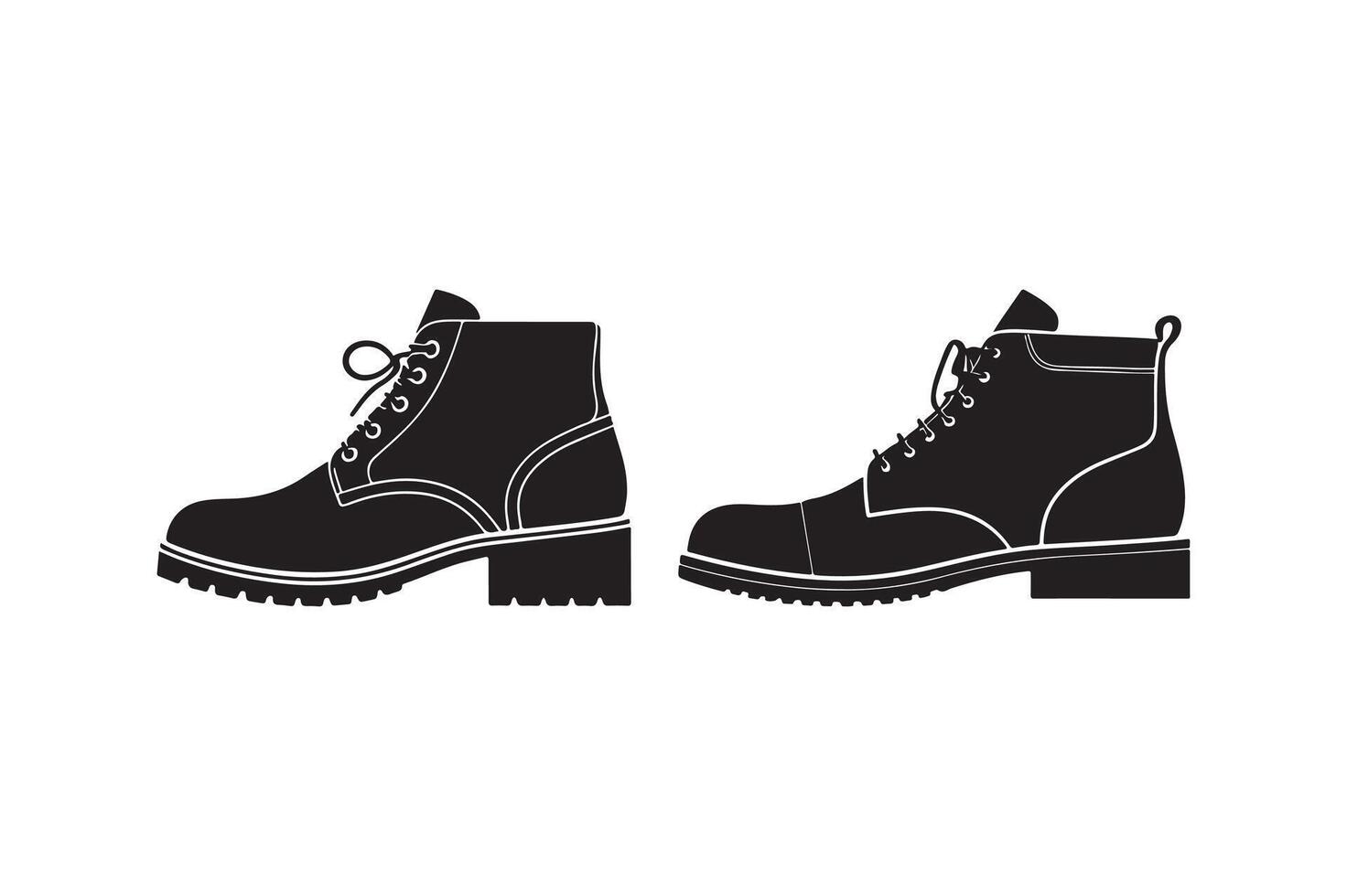 Black Silhouette of Stylish Leather Boots vector