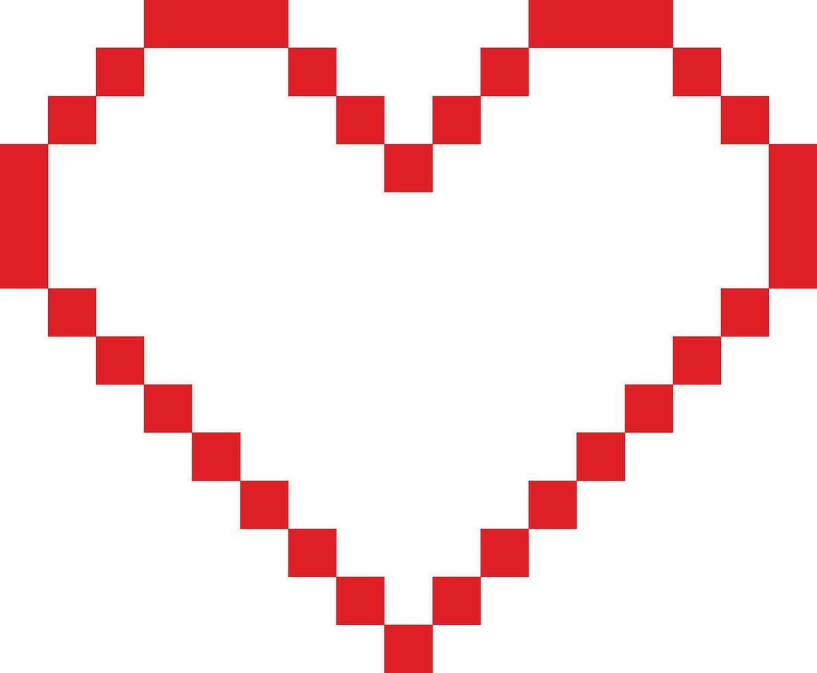 pixel art heart, rendered in a retro 8-bit style. vector